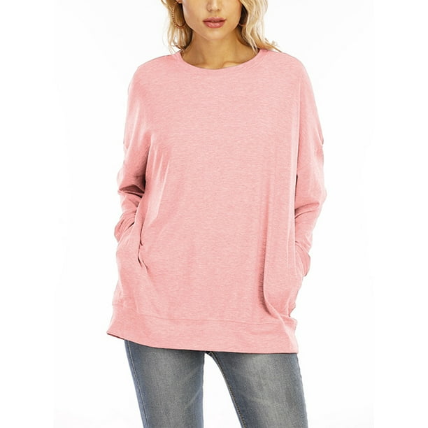 LADIES LONG SLEEVE STRETCHY JERSEY STYLE WIDE NECK LOOSE BAGGY BATWING TOP 8 20